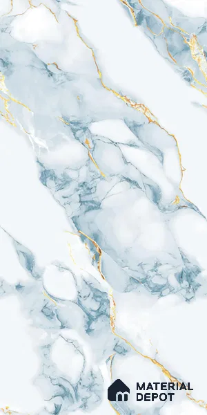 Marble Endless Calacatta Wall & Floor Tile TL 08497 Cool White 4 ft x 2 ft Glossy Finish Vitrified Tile - 8 mm | 4 Random Designs | Suitable For Living Room, Bedroom, Dining