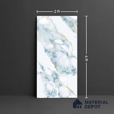 Marble Endless Calacatta Wall & Floor Tile TL 08497 Cool White 4 ft x 2 ft Glossy Finish Vitrified Tile - 8 mm | 4 Random Designs | Suitable For Living Room, Bedroom, Dining