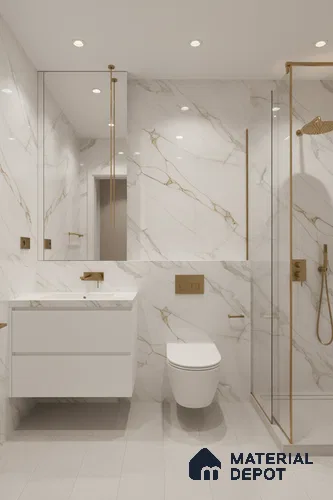 Marble Look TL 08500 Venzo Natural 4 ft x 2 ft Vitrified Glossy Finish - 8 mm | Random 3