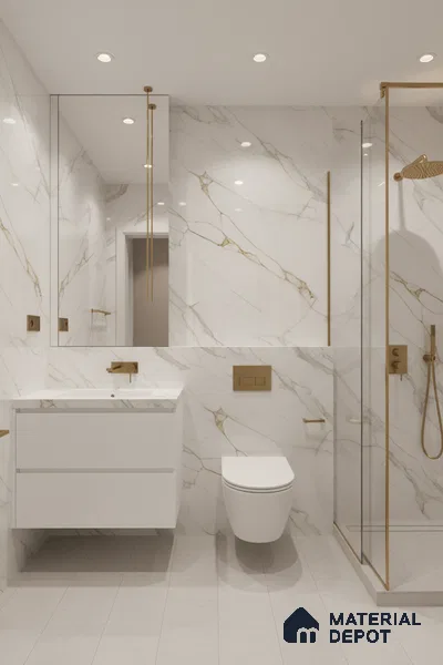 Marble Look TL 08500 Venzo Natural 4 ft x 2 ft Vitrified Glossy Finish - 8 mm | Random 3