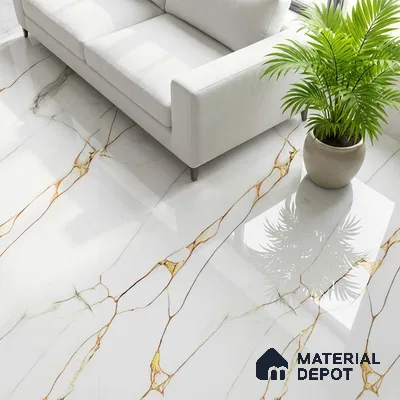 Marble Look TL 08500 Venzo Natural 4 ft x 2 ft Vitrified Glossy Finish - 8 mm | Random 3