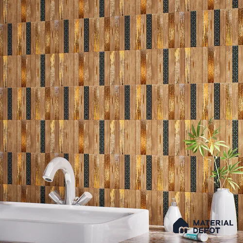 Faux Subway Wall Tile TL 08501 D 1 ft x 1 ft Glue Matte Finish Ceramic Tile - 10 mm | Suitable for Kitchen, Bathroom & Dining Area | Please Expect a Slight Variation of Pattern