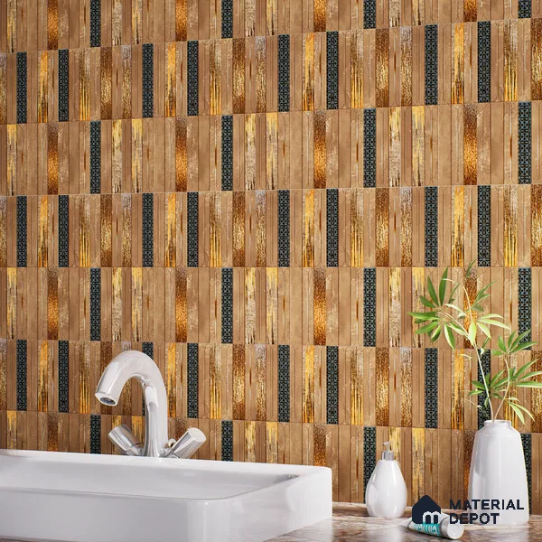 Faux Subway Wall Tile TL 08501 D 1 ft x 1 ft Glue Matte Finish Ceramic Tile - 10 mm | Suitable for Kitchen, Bathroom & Dining Area | Please Expect a Slight Variation of Pattern
