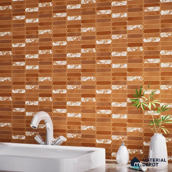 Faux Subway Wall Tile TL 08501 1 ft x 1 ft Glue Matte Finish Ceramic Tile - 10 mm | Suitable for Kitchen, Bathroom & Dining Area | Please Expect a Slight Variation of Pattern