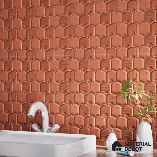 Patterned Wall Tile TL 08502 B 1 ft x 1 ft Glue Matte Finish Ceramic Tile - 10 mm | Suitable for Living Room, Bedroom, Bathroom & Kitchen | Please Expect a Slight Variation of Pattern