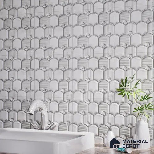 Patterned Wall Tile TL 08502 F 1 ft x 1 ft Matte Finish Ceramic Tile - 10 mm | Suitable for Living Room, Bedroom, Bathroom & Kitchen | Please Expect a Slight Variation of Pattern