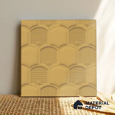 Patterned Wall Tile TL 08502 G 1 ft x 1 ft Matte Finish Ceramic Tile - 10 mm | Suitable for Living Room, Bedroom, Bathroom & Kitchen | Please Expect a Slight Variation of Pattern