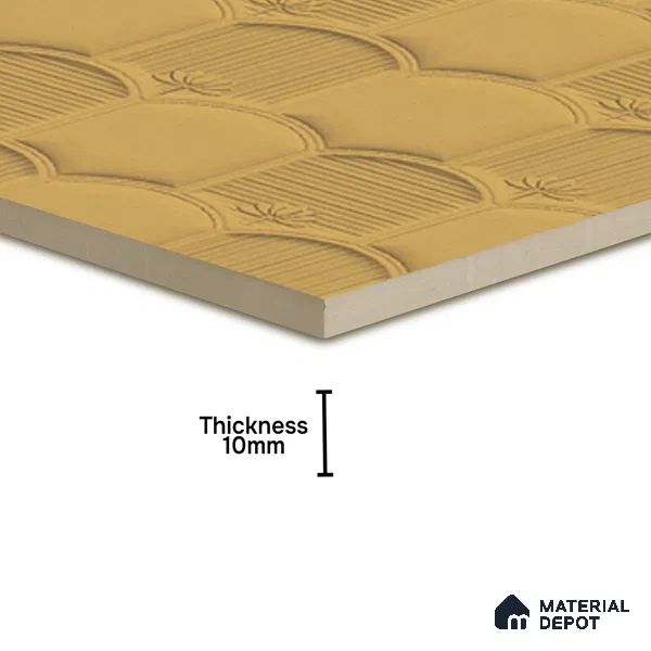 Patterned Wall Tile TL 08502 G 1 ft x 1 ft Matte Finish Ceramic Tile - 10 mm | Suitable for Living Room, Bedroom, Bathroom & Kitchen | Please Expect a Slight Variation of Pattern