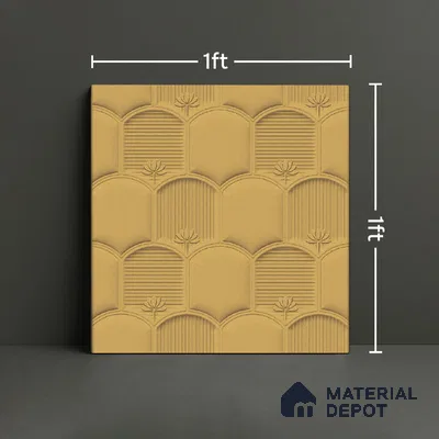 Patterned Wall Tile TL 08502 G 1 ft x 1 ft Matte Finish Ceramic Tile - 10 mm | Suitable for Living Room, Bedroom, Bathroom & Kitchen | Please Expect a Slight Variation of Pattern