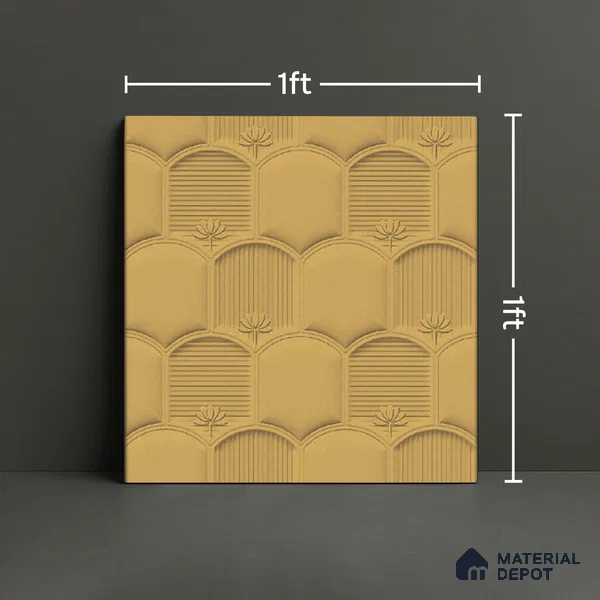 Patterned Wall Tile TL 08502 G 1 ft x 1 ft Matte Finish Ceramic Tile - 10 mm | Suitable for Living Room, Bedroom, Bathroom & Kitchen | Please Expect a Slight Variation of Pattern
