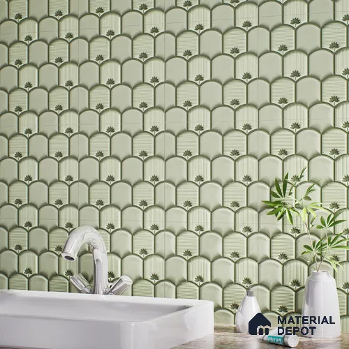 Patterned Wall Tile TL 08502 1 ft x 1 ft Glue Matte Finish Ceramic Tile - 10 mm | Suitable for Living Room, Bedroom, Bathroom & Kitchen | Please Expect a Slight Variation of Pattern