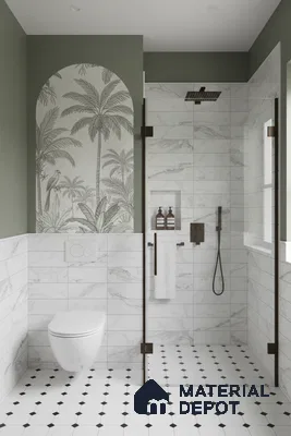 Faux Subway Wall Tile TL 08503 1 ft x 1 ft Glue Matte Finish Ceramic Tile - 10 mm | Suitable for Kitchen, Bathroom & Dining Area | Please Expect a Slight Variation of Pattern