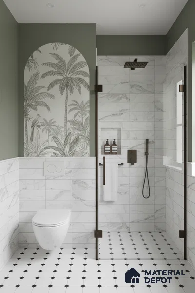 Faux Subway Wall Tile TL 08503 1 ft x 1 ft Glue Matte Finish Ceramic Tile - 10 mm | Suitable for Kitchen, Bathroom & Dining Area | Please Expect a Slight Variation of Pattern