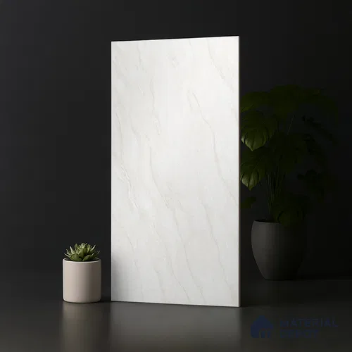Marble Carrara Wall & Floor Tile TL 08512 Off-White 4 ft x 2 ft Matte Finish Vitrified Tile - 8 mm | 4 Random Designs | Suitable For Living Room, Bedroom, Kitchen