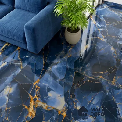 Marble Look TL 08517 Blue Winter 4 ft x 2 ft Vitrified High Gloss Finish - 8 mm | Random 4