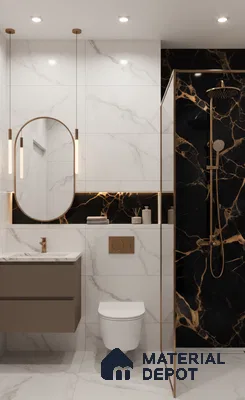 Marble Look TL 08518 Gold River 4 ft x 2 ft Vitrified High Gloss Finish - 8 mm | Random 4