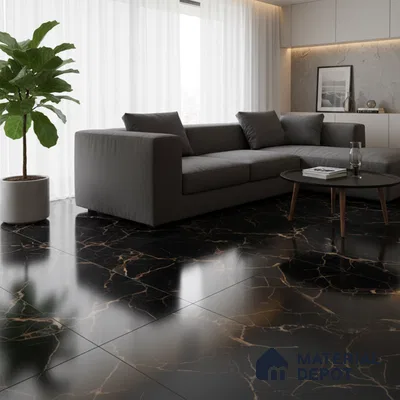 Marble Look TL 08518 Gold River 4 ft x 2 ft Vitrified High Gloss Finish - 8 mm | Random 4