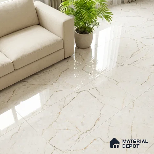 Marble Look TL 08521 Nayar Peach 4 ft x 2 ft Vitrified Glossy Finish - 8 mm | Random 3
