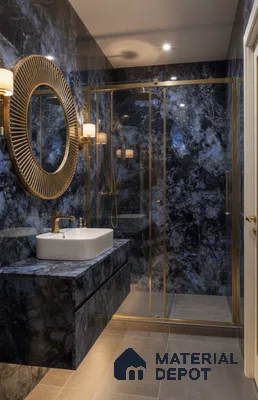 Marble Look TL 08523 Shine Azul 4 ft x 2 ft Vitrified High Gloss Finish - 8 mm | Random 4
