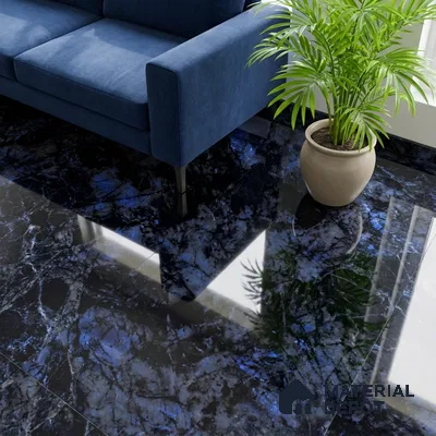 Marble Look TL 08523 Shine Azul 4 ft x 2 ft Vitrified High Gloss Finish - 8 mm | Random 4