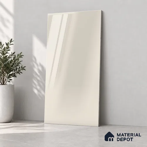 Plain Wall & Floor Tile TL 08530 C Ivory 4 ft x 2 ft Glossy Finish Vitrified Tile - 9 mm | Suitable For Living Room, Bedroom, Dining