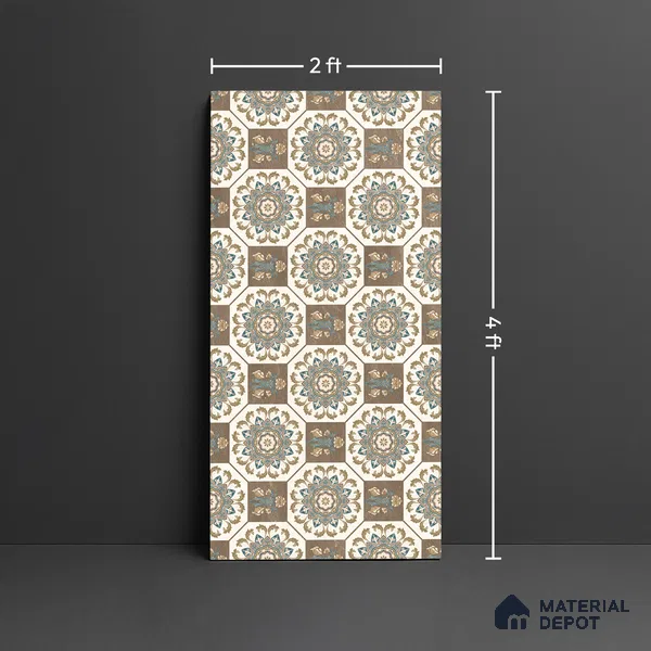 Highlighter Wall Tile TL 08543 D | 4 ft x 2 ft Full Body Dry Granula Plus Matte Finish Vitrified Tile - 10 mm | 4 Random Design | Suitable For Bathroom, Accent/Feature Wall, Dining Area