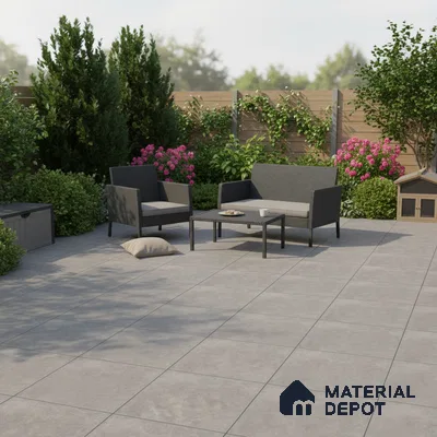 Budget Friendly Stone Look Value for Money Parking Greywood Echo Floor Tile 16 x 16 inch | TL 08547 | Vitrified Matte Finish Tile - 12 mm | Suitable For Parking, Outdoor, Balcony & Terrace | Pattern Alignment May Vary | 2-3 mm Spacer is Mandatory