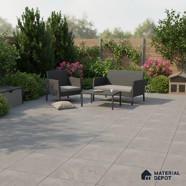 Budget Friendly Stone Look Value for Money Parking Greywood Echo Floor Tile 16 x 16 inch | TL 08547 | Vitrified Matte Finish Tile - 12 mm | Suitable For Parking, Outdoor, Balcony & Terrace | Pattern Alignment May Vary | 2-3 mm Spacer is Mandatory