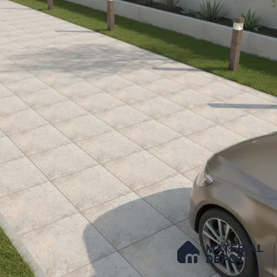 Stone Floor Tile TL 08551 Steel Mirage 16 x 16 inch Vitrified Matte Finish - 12 mm | Suitable For Parking, Balcony, Courtyard, Patio, Terrace | Pattern Alignment May Vary | 2-3 mm Spacer is Mandatory