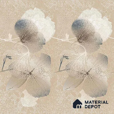 Floral Wall Tile TL 08677 Beige Highlighter 4 ft x 2 ft Matte Finish Vitrified Tile - 9 mm | Suitable for Bathroom, Accent/Feature Wall, Foyer