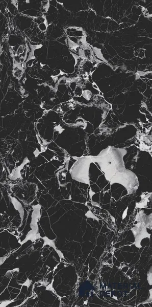 Black Stone Tile TL 08765 Royal Cosmic Black 4 ft x 2 ft Vitrified Carving High Gloss Finish - 9 mm | | Suitable for Living Room, Bedroom, Bathroom