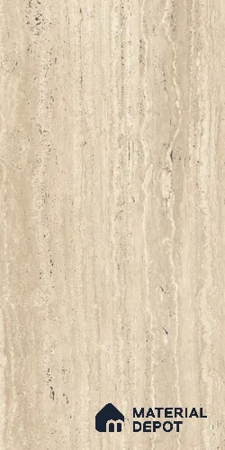 Brown Stone Tile TL 08767 Royal Xtreme Travertino 4 ft x 2 ft Vitrified Carving Matte Finish - 9 mm | | Suitable for Living Room, Bedroom, Bathroom