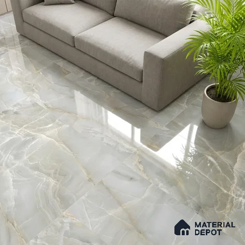Green Stone Floor & Wall Tile TL 08778 C Royal Miami Onyx Green 4 ft x 2 ft Vitrified Glossy Finish - 9 mm | Random 6 | Suitable for Living Room, Bedroom, Bathroom