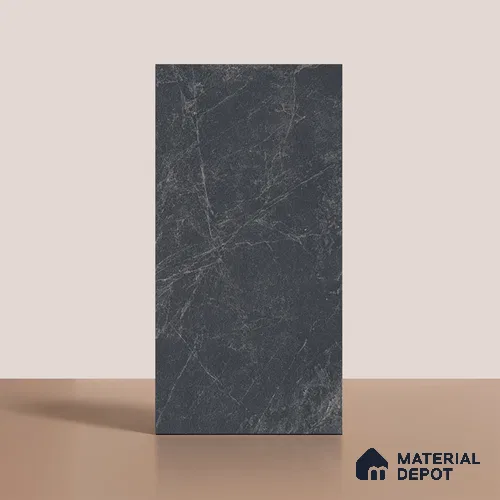 Marble Bardiglio Wall & Floor Tile TL 08790 B Charcoal Grey 4 ft x 2 ft Matte Finish Vitrified Tile - 9 mm | Suitable For Living Room, Bedroom, Kitchen