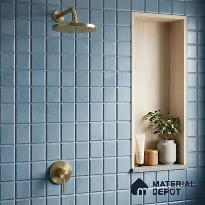 Faux Subway Look Matte Finish Blue Ceramic Wall Tile | TL 08807 | 1 ft x 1 ft - 8 mm | Suitable For Kitchen, Bathroom & Living Room