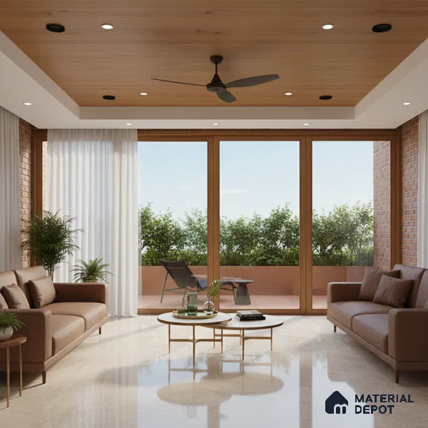 Marble Look Tile TL 08838 6 ft x 4 ft Glossy Finish Vitrified Tile - 9 mm | Adhesive and Spacers Must be Used During Installation