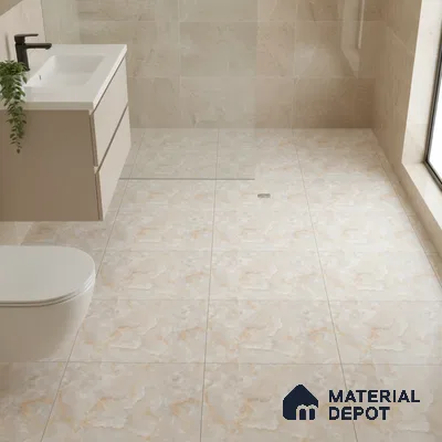 Marble Look Floor Tile TL 08840 D | Matte Finish 12 x 12 inch Ceramic Tile - 7 mm | Suitable For Kitchen, Bathroom, Bedroom & Office