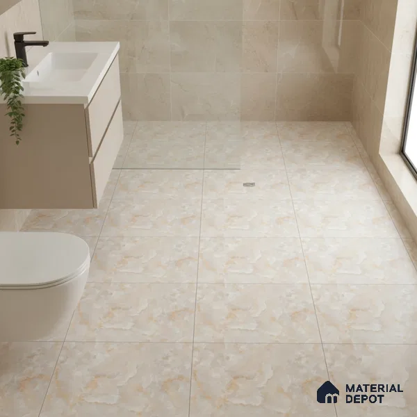 Marble Look Floor Tile TL 08840 D | Matte Finish 12 x 12 inch Ceramic Tile - 7 mm | Suitable For Kitchen, Bathroom, Bedroom & Office