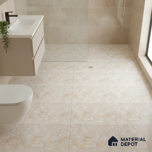 Marble Look Floor Tile TL 08840 D | Matte Finish 12 x 12 inch Ceramic Tile - 7 mm | Suitable For Kitchen, Bathroom, Bedroom & Office