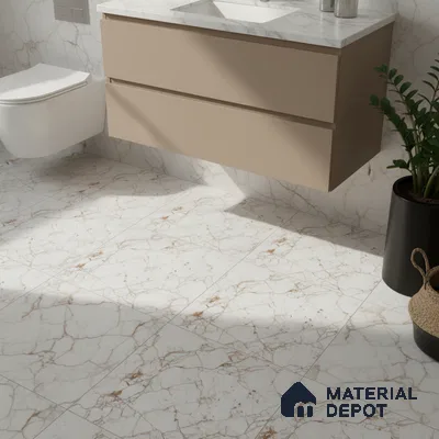 Marble Look Floor Tile TL 08844 D | Matte Finish 12 x 12 inch Ceramic Tile - 7 mm | Suitable For Kitchen, Bathroom, Bedroom & Office