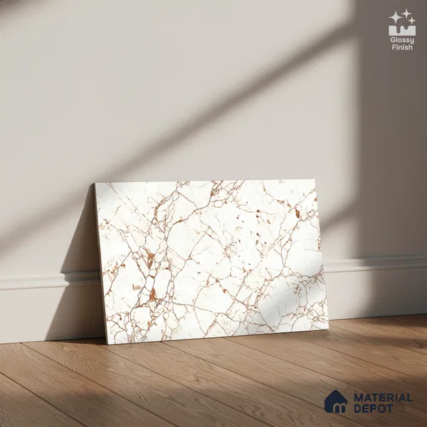 Marble Look Wall Tile TL 08844 | Glossy Finish 18 x 12 inch Ceramic Tile - 7 mm | Suitable For Kitchen & Bathroom