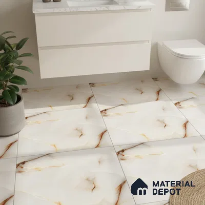 Marble Look Floor Tile TL 08849 D | Matte Finish 12 x 12 inch Ceramic Tile - 7 mm | Suitable For Kitchen, Bathroom, Bedroom & Office