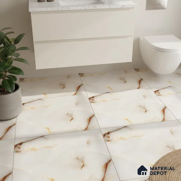 Marble Look Floor Tile TL 08849 D | Matte Finish 12 x 12 inch Ceramic Tile - 7 mm | Suitable For Kitchen, Bathroom, Bedroom & Office