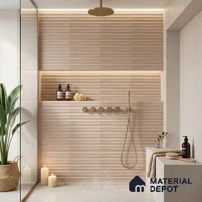 Faux Subway Matching Floor Tile TL 08855 E | Matte Finish 12 x 12 inch Ceramic Anti Skid Tile - 7 mm | Suitable For Kitchen, Bathroom | Please Expect a Slight Variation of Pattern