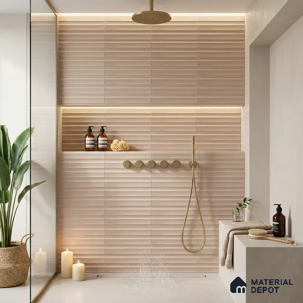 Faux Subway Matching Floor Tile TL 08855 E | Matte Finish 12 x 12 inch Ceramic Anti Skid Tile - 7 mm | Suitable For Kitchen, Bathroom | Please Expect a Slight Variation of Pattern