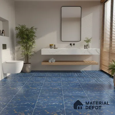 Marble Look Floor Tile TL 08857 D | Matte Finish 12 x 12 inch Ceramic Tile - 7 mm | Suitable For Kitchen, Bathroom, Bedroom & Office