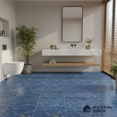 Marble Look Floor Tile TL 08857 D | Matte Finish 12 x 12 inch Ceramic Tile - 7 mm | Suitable For Kitchen, Bathroom, Bedroom & Office