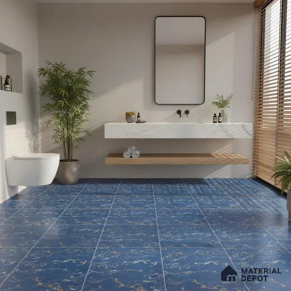 Marble Look Floor Tile TL 08857 D | Matte Finish 12 x 12 inch Ceramic Tile - 7 mm | Suitable For Kitchen, Bathroom, Bedroom & Office