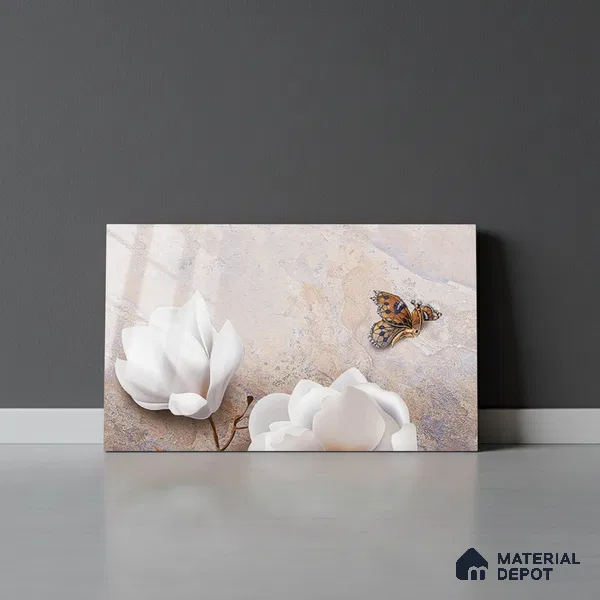 Floral Wall Tile TL 08859 B | Glossy Finish 18 x 12 inch Ceramic Tile - 7 mm | Suitable For Kitchen & Bathroom