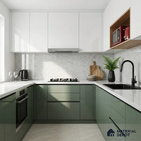 Stone Look Wall & Floor Tile TL 08882 | Glossy Finish 4 ft x 2 ft Vitrified Tile - 9 mm | Suitable For Kitchen, Bathroom, Bedroom & Office
